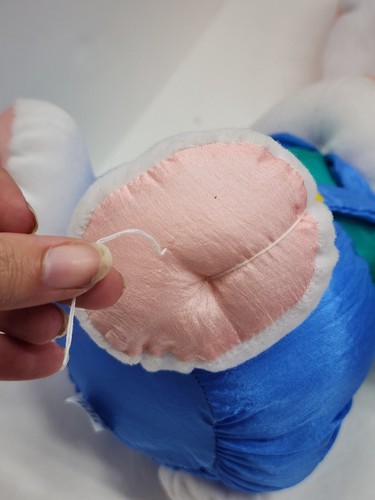 Parachute Material Bunny Plush Easter Rabbit Blue Overalls Gibson Greetings 1994 - Picture 4 of 12