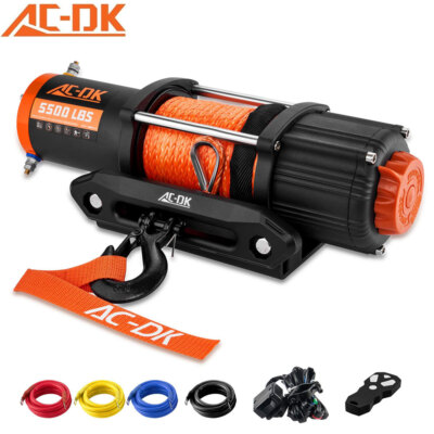 Electric Winch 5500 LBS 12V with 50FT Synthetic Rope Towing Truck ATV UTV 4WD
