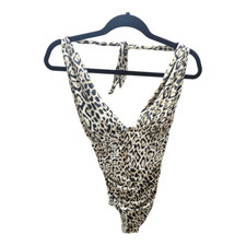 VICTORIA'S SECRET Leopard Print One Piece Halter Top Swimsuit - Size XS