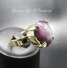 Large 9k 9ct gold Ring Natural Purple Star Sapphire Size U 11.5g 6 ray 17 carats