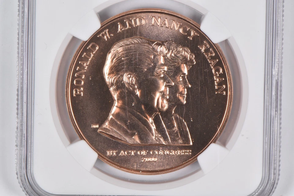 (2016) MS69 RD Bronze Medal Ronald & Nancy Reagan Coin and Chronicles NGC - Image 3 of 4