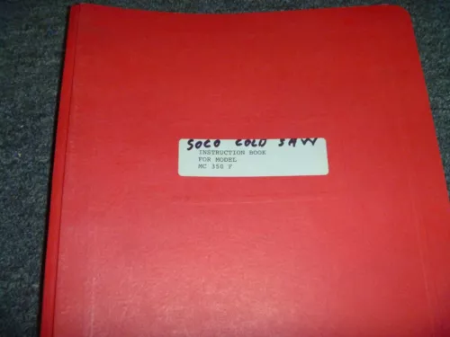 SOCO MC-350 F Cold Saw Owner Operator Instruction Manual User Guide