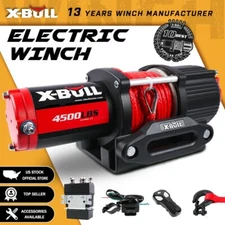 X-BULL Electric Winch 4500LBS Synthetic Rope 12V Towing Truck ATV UTV 4WD Boat