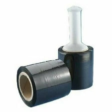 5" in. x 1000FT 80 Gauge 4 Rolls Stretch Shrink Film Hand Wrap + Handle Black