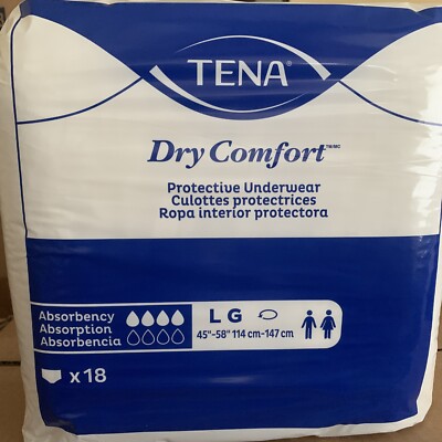 4x Tena Dry Comfort Protective Underwear Size Large 45 -58  ~ 72423