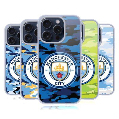 MAN CITY FC ABZEICHEN CAMOU GELHÜLLE KOMPATIBEL MIT APPLE iPHONE HANDYS/MAGSAFE