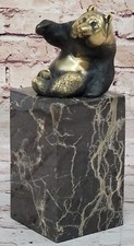 The Bronze Giant Panda Figurine Creative World Signed Original Bookend Decor Art