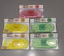 Oopsie Boo Boo Kid Ice Pack Set of 5 Bandaid Style 3 Colors Yellow Green Pink