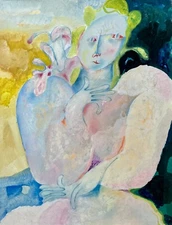 FRENCH SURREALIST GOUACHE ON PAPER NADINE BOERI-VEFOUR