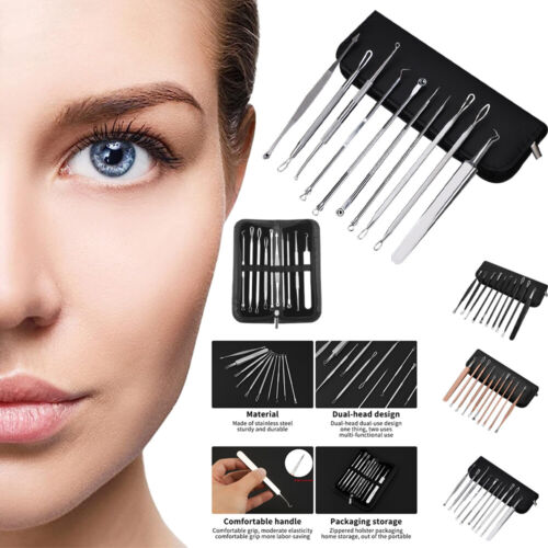 Blackhead Acne Needle Remover Pimple Blemish Comedone Extractor Tweezer Tool Kit