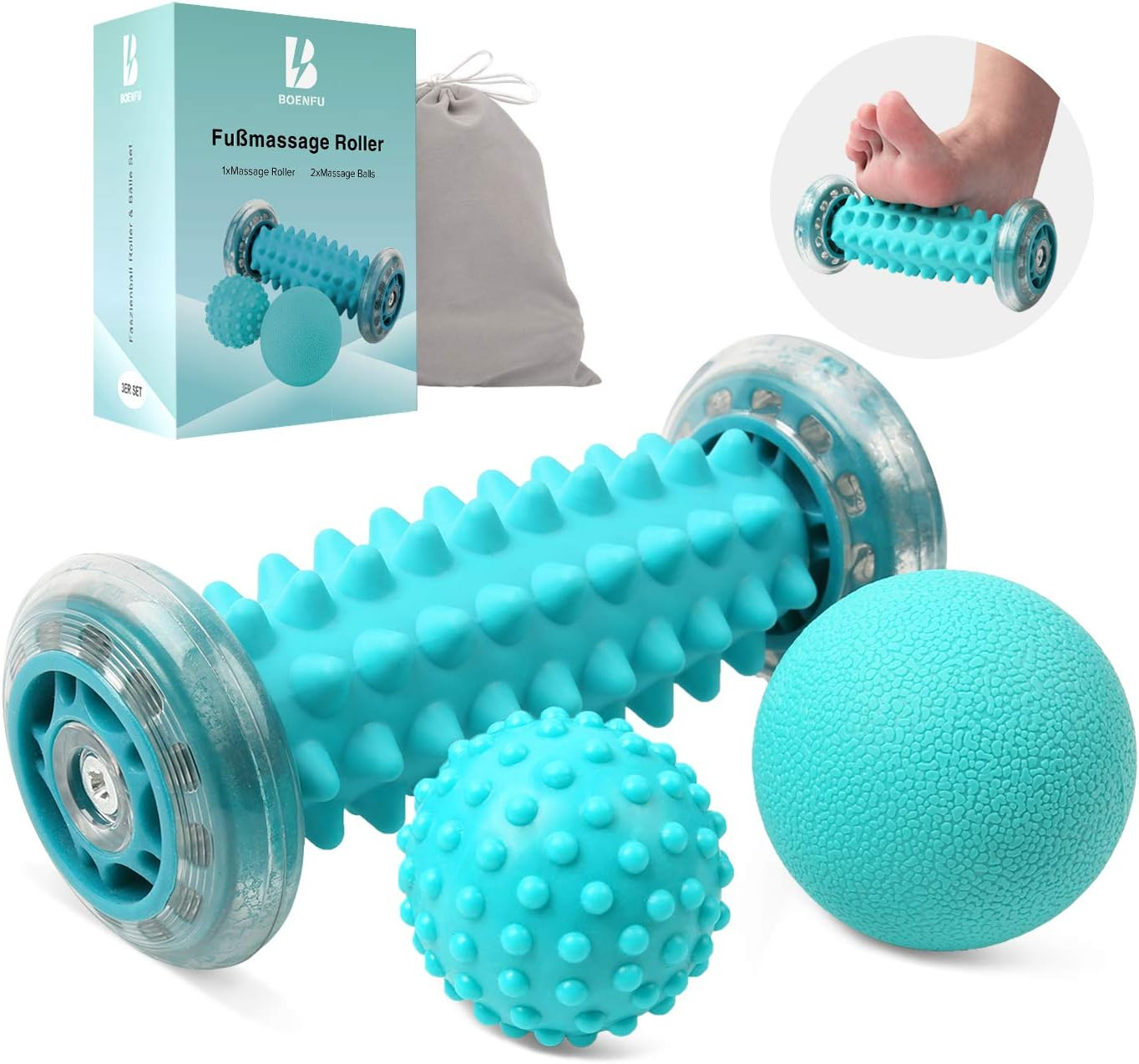 Igelball Fußmassage Ball 3Er Set Fußmassage Roller Faszienball Für Füße, Innova