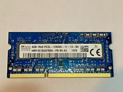 Barrette Mémoire RAM 4GB PC3L-12800S Pour Dell 5559 - Modèle SK Hynix, Occasion Très Bon état