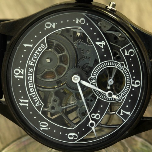 Audemars Freres Geneve Swiss made mechanical mens marriage wristwatch black case - Picture 3 of 9