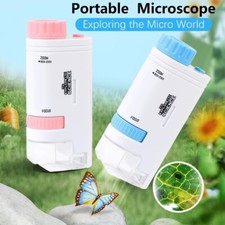 Pocket Handheld Miniscope 80X-200X Portable Microscope with LED Light for Learn