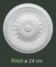 Rosone in gesso bianco per decorazione soffitto diametro 24 cm - R68 - Rosoni