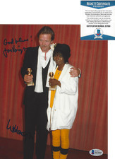 WHOOPI GOLDBERG & JON VOIGHT SIGNED 1985 OSCARS AWARD 8x10 PHOTO BECKETT COA BAS