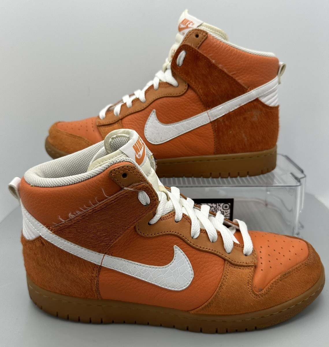 Nike Dunk High Premium Hoop Shoes Mens Sneakers Orange White