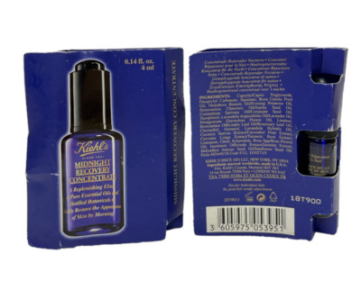 Kiehl's Midnight Recovery Concentrate Elixir (0.14fl.oz/4ml) Lot of 2! NEW