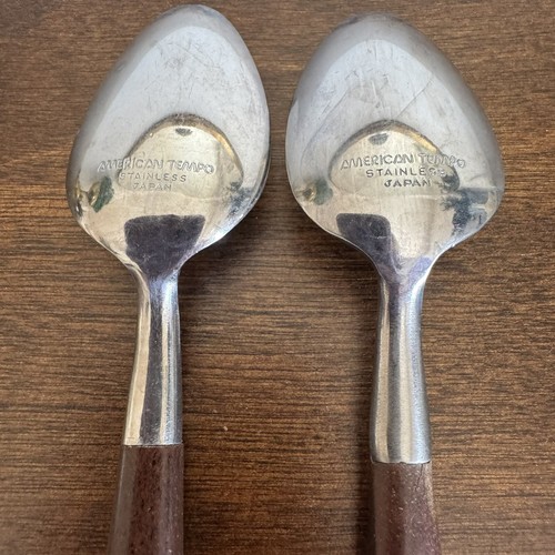 2 CUCCHIAINI DA TAVOLO OVALI 7" ACCIAIO INOX TEMPO MODERNO AMERICANO METÀ SECOLO-GIAPPONE - Foto 8 di 10