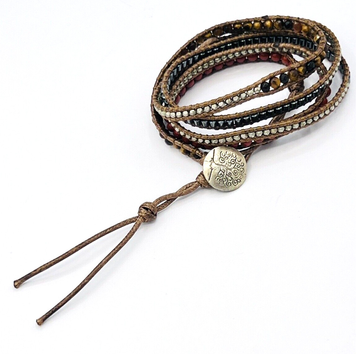 Grounding Root Chakra Multi Wrap Gemstone Bracelet - image 7