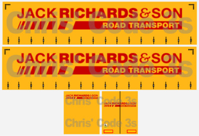 Code 3 Adhesive Vinyl Trailer Decals - Jack Richards - 1/50 1/76 1/148 1/64 1/87