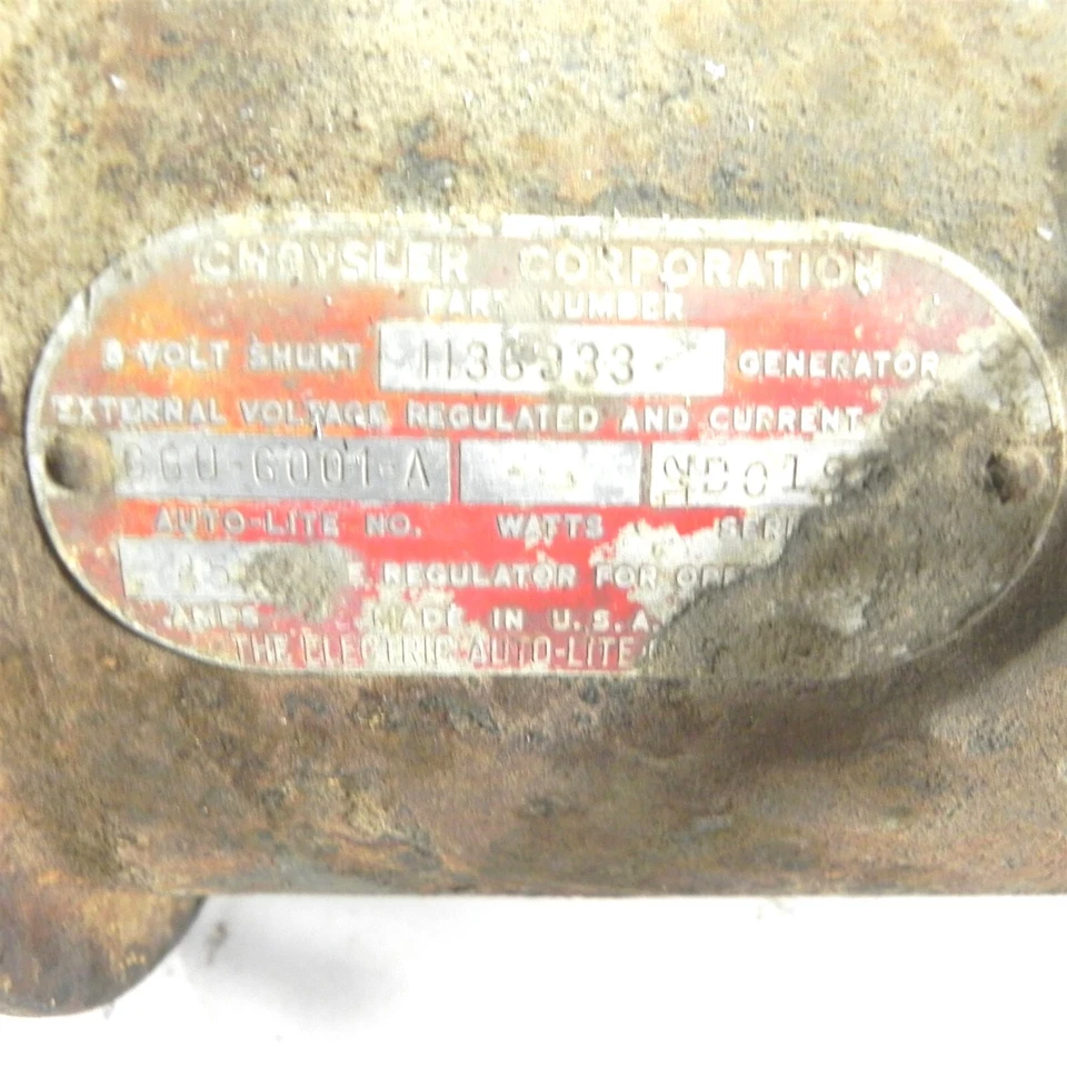 Núcleo generador autolite GGU-6001-A PARA CHRYSLER DESOTO DODGE PACKARD 1949-54 Foto 3 de 4