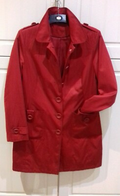 JUST REDUCED -size 10 expensive BHS red coat with collar & 2 front deep pockets 