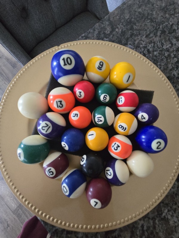 Vintage Pool Balls Lot – Mixed Lot Solids & Stripes - Different Sizes