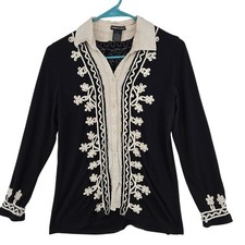 Lauren Michelle Sweater Womens Small Embroide...