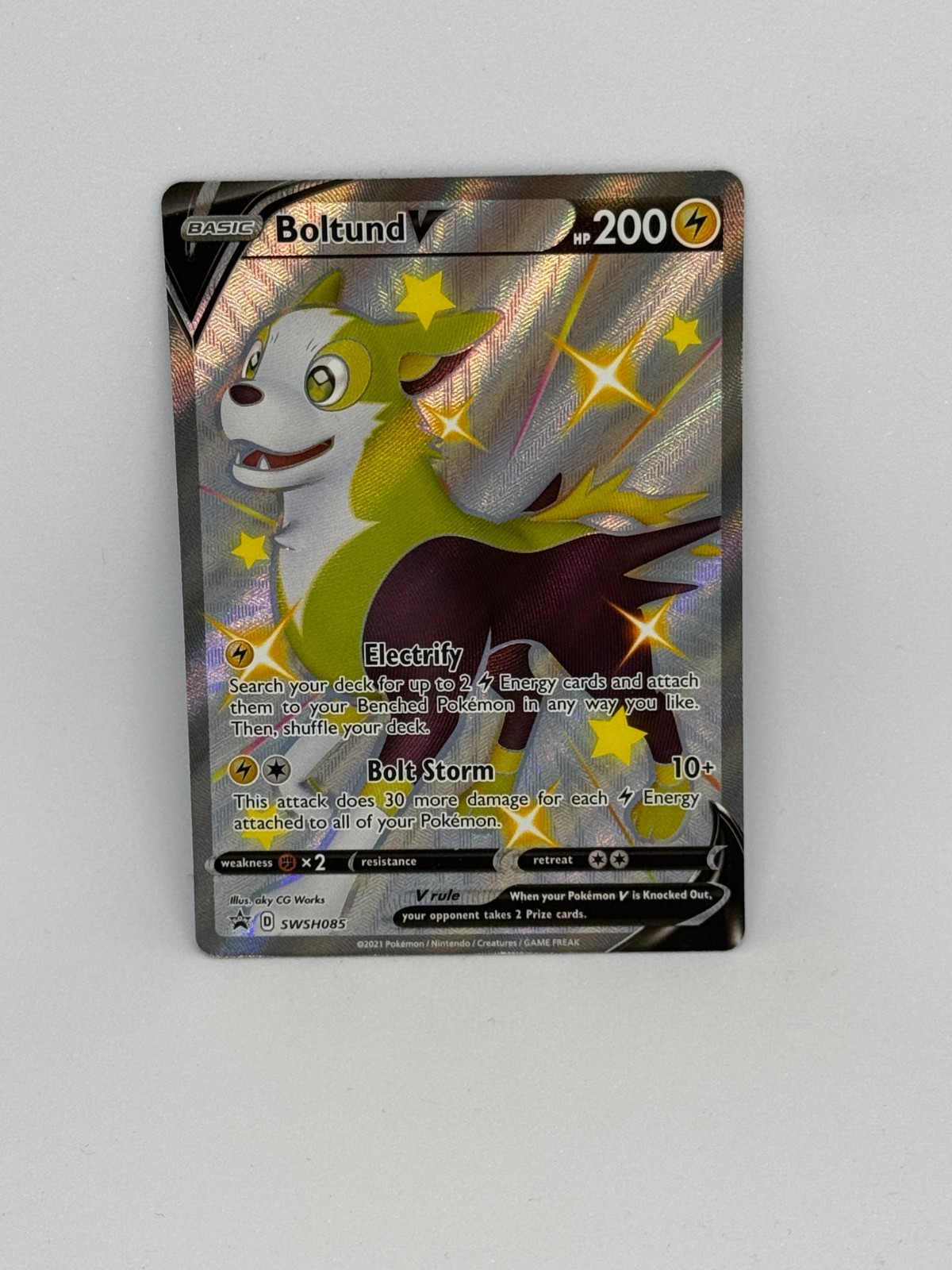 Pokemon Card Boltund V SWSH085 Black Star Promo HOLO RARE - NM