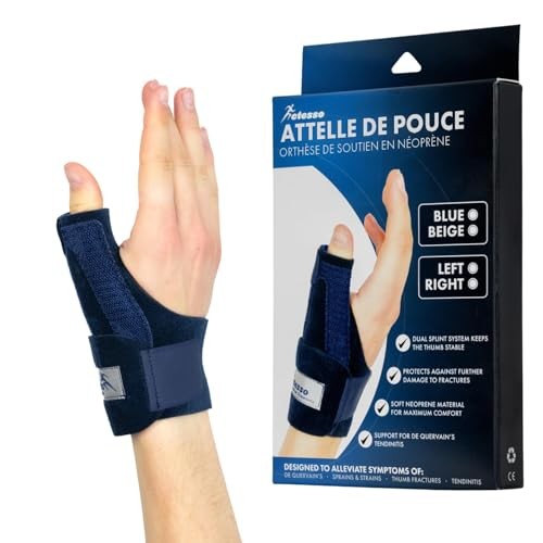 Attelle pouce douloureuse contre entorse et arthrose avec stabilisateur réglable