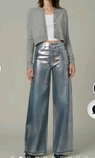NWT Joe's Jeans The Mia Coated High Rise Wide Leg Women's Size 26 Inseam 32 in