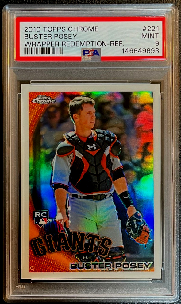 2010 Topps Chrome Wrapper Redemption Refractor #221 Buster Posey RC PSA 9 Giants