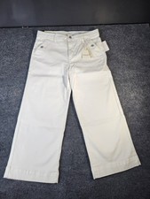 Curve Appeal Women's Jeans Size 14 High Rise Wide Leg Crop White 14/32