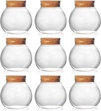 Set of 9 round glass jars with cork lid   17oz wedding candy jar kitchen