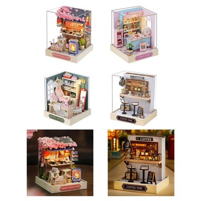 DIY Miniatur-Puppenhaus aus Holz mit LED-Leuchten, 3D-Puzzles für Kinder und