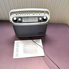 Roberts R9928 Portable AM/FM Radio Silver/Black Headphone Jack Type G Plug