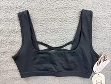 Blogilates Womens Small Black Crisscross Bra Square Neck