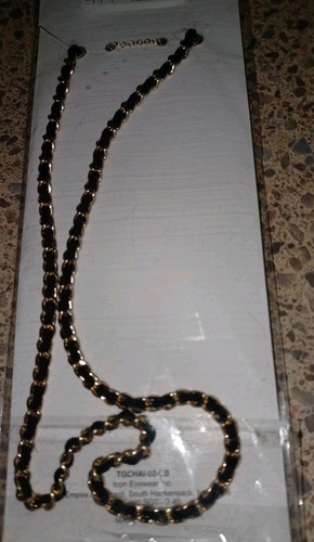 NEU 2-1 Sonnenbrillen Kette mit Clips Halter Anti Tropfen Brille Schwarz & Gold - Bild 4 von 4