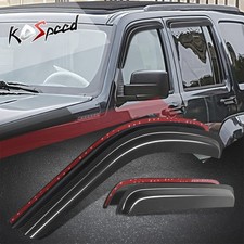 4x Dark Smoke Window Visors Sun Guard Rain Deflector For Jeep Liberty 2008-2013 4x Dark Smoke Window Visors Sun Guard Rain Deflector For Jeep Liberty 2008-2013