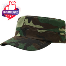 Unisex Cotton Basic Cadet Army Cap Everyday Military Style Hat