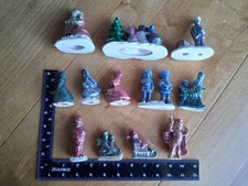 Lot Of 12 Vtg Byron Molds / Unbranded Whimsical Glittered Ceramic Figures