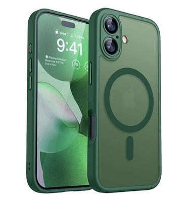 CANSHN Magnetic Case for iPhone 17 Upgraded Full Camera Protection Deep Green