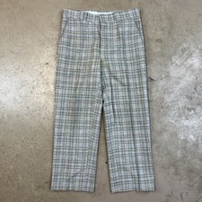 Vintage Glen Oaks Golf Pants Plaid Leisure Disco 70s Polyester/Wool Mens 32x25.5