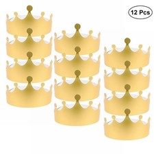 12Pcs Children Birthday Paper Crown Hats Prince Princess Party Decoration