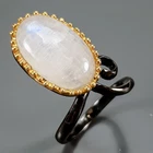 Handmade 14 ct+ Natural Moonstone Ring 925 Sterling Silver Size 9 /R448249