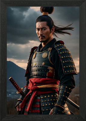 Silent Strength - Samurai in Ceremo gerahmtes Wandbild Poster Leinwanddruck Bild