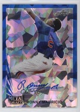 2020 Leaf Metal Draft 1990 Blue Crystals 6/15 Ronny Mauricio #LA-RM2 Auto 0o3x