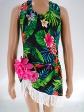 Dance Costume Dansco Bright Colors Medium Child Jazz Fringe Tap Spandex Cloggin