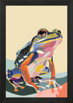 Frosch Abstrakt Flach Gerahmt Wandbild Poster Leinwanddruck Bild